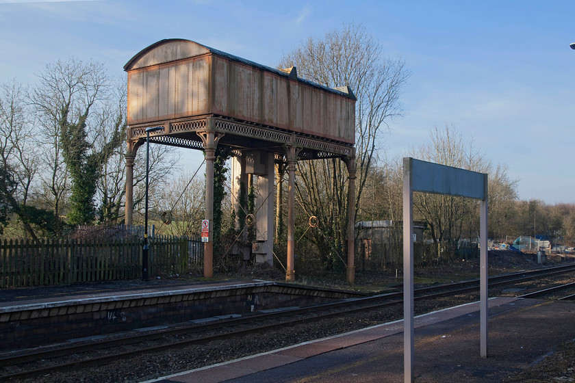 Water tower, Kemble station 
 Historic England designated the ex. GWR water tower at Kemble station as being grade II listed in 1986. It is thought to have been constructed in 1882. It is dominant feature that sits at the west end of the station and has been looked after over the years. However, a structure of this type need careful and considerate care; let's hope that resources allow this to continue over the coming years. 
 Keywords: Kemble water tower