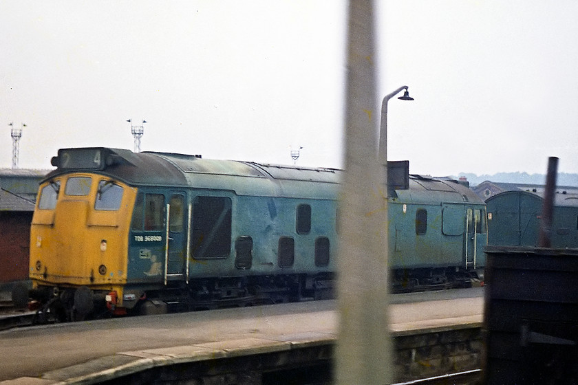 TDB968009 (ex. 24142), stabled, Worcester SH station 
 Stabled at Worcester Shrub Hill is TDB9680009 ex. 24142. This was used as a carriage heater for stock starting from Worcester. Unfortunately, I did not quite get this shot right with the lamp post oblitorating the centre of the image. But, I have included it for its rarity value.