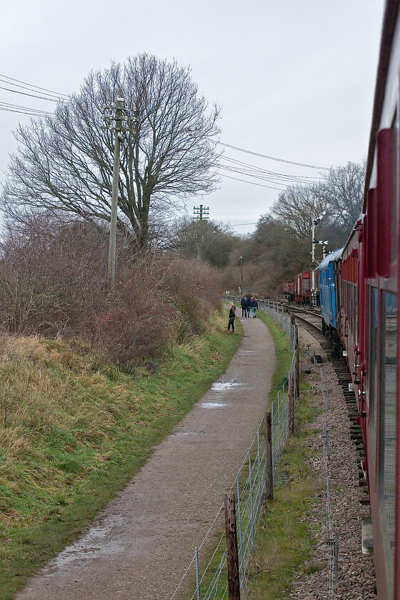 31289, 13.00 Pitsford & Brampton return, Pitsford Sidings 
 Enjoying our mince pie and glass of orange juice in lieu of a sherry (my wife is doing dry January and I don't drink) we travelled aboard the 13.00 Pitsford and Brampton return service. It is seen getting away from its southerly stop point at Pitsford Sidings with 31289 'Pheonix' leading. It was a shame that the festive services were not steam-hailed this year as this is what the 'normal fare-paying' public come to expect from a heritage line. 
 Keywords: 31289 13.00 Pitsford & Brampton return Pitsford Sidings