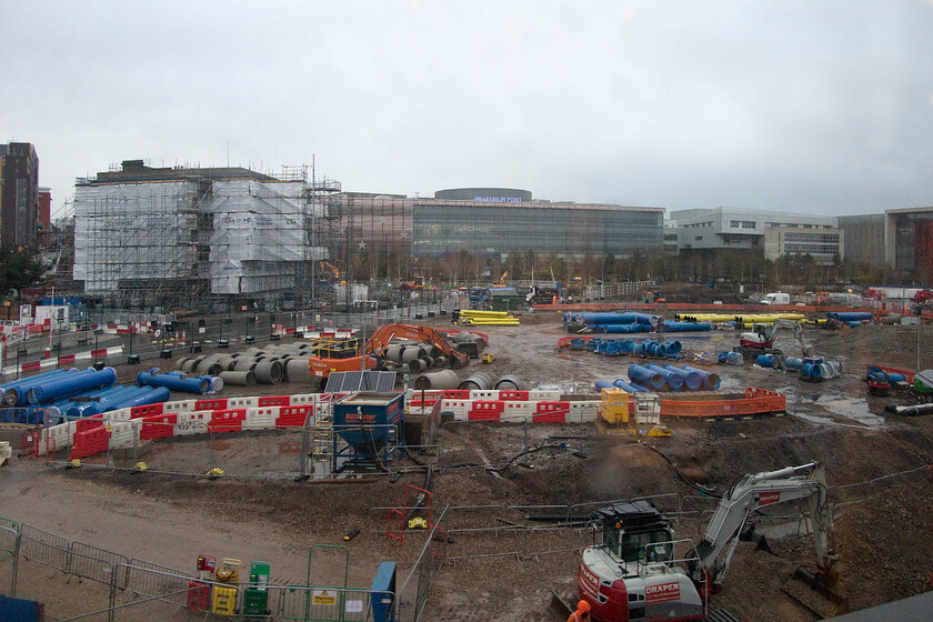 HS2 site, Birmingham Curzon Street 
 It has been somewhat remiss of me not to be recording the HS2 developments just after leaving New Street tunnels in Birmingham over the last two years or so. I have vowed to be more regular with my photographs when passing the spot over the coming months and years. With the Curzon Street station building now enclosed in a plastic sarcophagus to protect it from the HS2 works going on all around it! When the construction is completed sometime in 2026 (maybe?) the Grade 1 listed 1832 building will form an integral part of the grand new HS2 terminus being located to the northern side of the new structure. 
 Keywords: HS2 site Birmingham Curzon Street