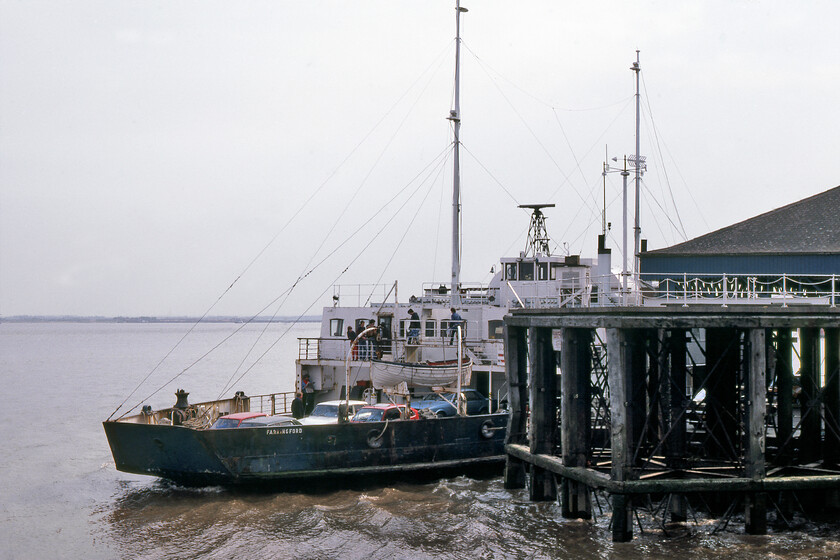 MV Farringford, 17.30 Hull Corporation Pier-New Holland Pier, Hull Corporation Pier 
 The first of three photographs shows the 17.30 Hull Corporation Pier to New Holland Pier sailing as it leaves its departure point. MV Farringford is just moving away from the pontoon having been loaded with vehicles, something that it would do for a further week before the vessel would be taken out of service with the closure of the crossing with the opening of the Humber bridge. 
 Keywords: MV Farringford 17.30 Hull Corporation Pier-New Holland Pier Hull Corporation Pier Sealink