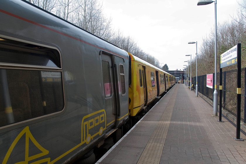 508125 & class 507, 12.55 Liverpool South Parkway-Ormskirk (2O28, 1L), Liverpool South Parkway station 
 A grab shot to maintain the tradition that I always photograph every train that I travel on! After being herded on to this train by Merseyrail staff we then travelled on it to Liverpool Central in order to complete our journey. 508125 and a class 507 cousin wait at Liverpool South Parkway station with the 12.55 to Ormskirk.