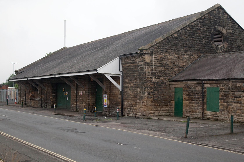 Former goods shed, Morpeth 
 Morpeth had, at one time up until 1880, two stations side by side. The one still open on the ECML was built an opened by the North British (NB) in 1862 by which time the Blyth and Tyne (B & T) station had already been open four years. However, the earlier station did not prevail diverting its services in the NB station and it eventually closed only twenty-two years after it opened. The goods shed remained in use and was rail connected right up until 1980. It is still in use today as industrial storage and is Grade II listed. The original B & T station building also stands and is now a private residence, it is also Grade II listed. 
 Keywords: Former goods shed Morpeth