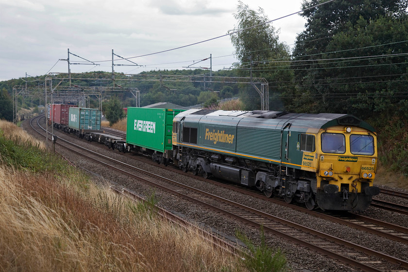 66525, 07.39 Felixstowe South-Lawley Street (4M96), Old Linslade 
 Having just emerged from Linslade Tunnel, 66525 leads the 07.39 Felixstowe to Lawley Street Freightliner. Whilst the spot is open and great for northbound trains, if the sun is out it's completely useless as it's head-on! However, on this day, whilst it was bright, the sun did not ruin his shot! 
 Keywords: 66525 07.39 Felixstowe South-Lawley Street 4M96 Old Linslade