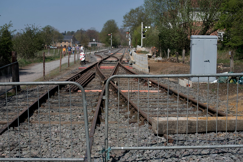 The end of the line, Boughton station 
 The southern end of the line for the Northampton and Lamport Railway at Boughton. The new platform is seen under construction and signalling is in place. However, until work is completed to repair bridge 11 the site remains train free! Let's hope that the work is finished soon and that trains can start running soon to give this relatively small heritage the boost that it urgently needs. 
 Keywords: The end of the line Boughton station