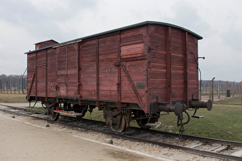 Former German Railway`s wagon, Auschwitz II-Birkenau 
 Behind the wire and the remains of the many huts at Auschwitz II-Birkenau a former German railway cattle truck sits poignantly on one of the sidings inside the complex. This example was typical of the type used to undertake the transportation from all areas of Nazi-occupied Europe. Towards the end of the atrocities in 1944, Auschwitz II-Birkenau became the main destination for many Hungarians who travelled from their home country, with large numbers from the ghettos created by the Nazis, in packed wagons with no lights and in stifling conditions. Many died during the journey. 
 Keywords: Former German Railway`s wagon, Auschwitz II-Birkenau