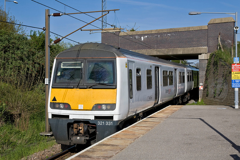 321331, LE 15.36 Wickford-Southminster (2J38), Burnham-on-Crouch station 
 In glorious spring afternoon sunshine 321331 leaves at Burnham-on-Crouch station working the 15.36 Wickford to Southminster service. Its destination is the next station just a short distance away to the north on the edge of the delightfully named Dengie Marshes. 
 Keywords: 321331 15.36 Wickford-Southminster 2J38 Burnham-on-Crouch station Abellio Greater Anglia