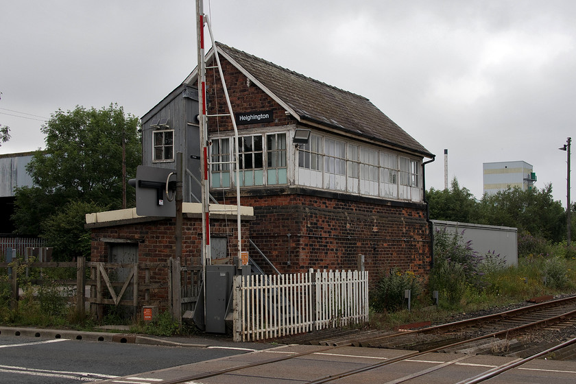 Heighington signal box (NE, c.1872) 
 An early example of a North Eastern Railway signal box and one of the earliest in the country, in fact only four are believed to pre-date it. It also contains, what is believed to be, the oldest lever frame still in use dating from the inter-war years. Consequently, it is grade II listed in its own right but has additional group value with the listed former railway station buildings, dating to 1826, that lie immediately across the track. In addition, Heighington has a special historic interest as it was here in 1825 that George Stephenson's Locomotion No.1 was first put on the track of the Stockton and Darlington Railway to inaugurate the world's first passenger service. 
 Keywords: Heighington signal box