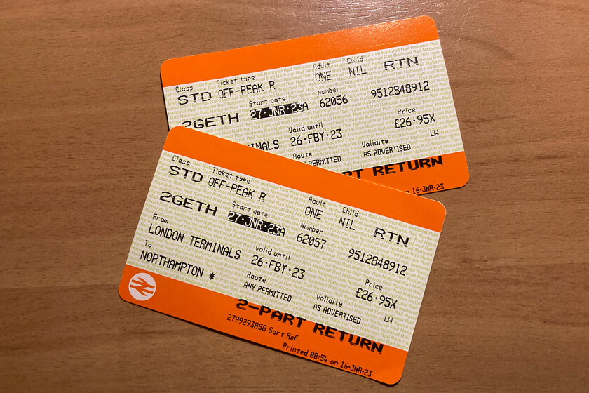 6. Tickets, London Euston-Northampton