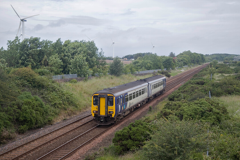 156483, NT 11.11 Carlisle-Barrow-in-Furness (5C50, 9E), Derwent Junction 
 With all trains on this route either late or cancelled due to 'signalling issues' Northern was forced to run an ecs from Carlisle to then provide a relief service for stranded and delayed passengers. Not shown on the working timetable, the 5C50 11.11 Carlisle to Barrow-in-Furness approaches Workington past where there were once lines of sidings and the point where the line stretched off to Cockermouth. There was another signal box off to the right named Siddick Junction that I also photographed during my 1985 visit but it was derelict even by then. 
 Keywords: 156483 11.11 Carlisle-Barrow-in-Furness 5C50 Derwent Junction Northern