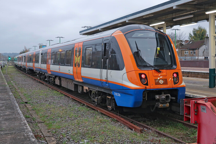 710376, LO 16.00 Watford Junction-London Euston (2C43, RT), Watford Junction station 
 Since their introduction in 2019 the Class 710 Aventras have become a familiar sight on all the railway lines north (and some south for that matter) of the River Thames in London. Watford Junction is as far north of London as they operate with 710376 seen waiting to depart with the 16.00 all-stations stopper to Euston. 
 Keywords: 710376 16.00 Watford Junction-London Euston 2C43 Watford Junction station