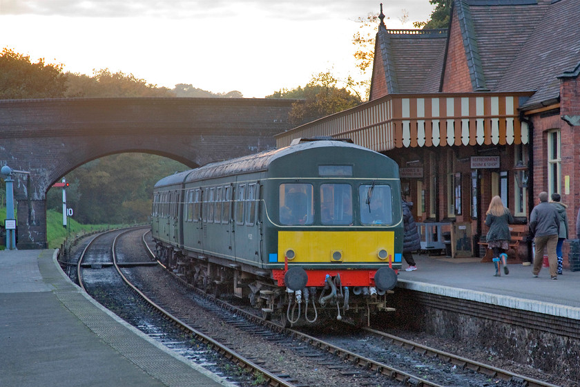 M56352 & M51192, 16.20 Holt-Sheringham, Weybourne station 
 With the cabin lights inside the Class 101 DMU, composed of M56352 and M51192, glowing warmly, the 16.20 Holt to Sheringham pauses at Weybourne station. It will soon make its way to its destination where it will be switched off for the night, cleaned and prepared for the next day's operations.

An audio recording of this event can be enjoyed at..... https://youtu.be/0uLadZpIMc4 
 Keywords: M56352 M51192 16.20 Holt-Sheringham, Weybourne station