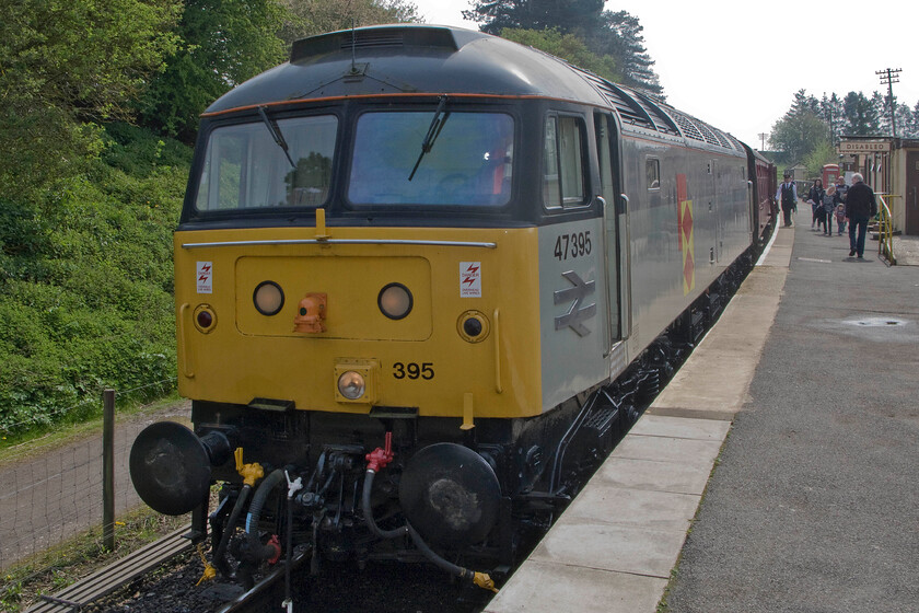 1. 47395, 12.30 Pitsford return, Pitsford & Brampton station 
 If this image seems to be familar, then it should be, see...... ithttps://www.ontheupfast.com/p/21936chg/29860114604/x47205-47395-12-00-pitsford-brampton Same locomotive, same location but now nearly five months later finds 47395 standing at Pitsford and Brampton station about to leave leading the 12.30 return service. 
 Keywords: 47395 12.30 Pitsford Pitsford & Brampton station NLR Northampton & Lamport Railway