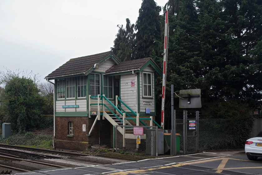 Sturry Signal Box (S&F, 1893) 
 I had to patient to get this picture and even then I have not quite succeeded in my endeavours to capture it vehicle free! The rear of the Audi has just spoilt the picture of Sturry box. This box has an interesting history. It was commissioned by the SER but built by the signalling company Saxby and Farmer in 1893. It remained as a signal box until 1964 when it was demoted to a crossing box. This situation remained until, bizarrely, it was upgraded to a block post again in 2004. 
 Keywords: Sturry Signal Box