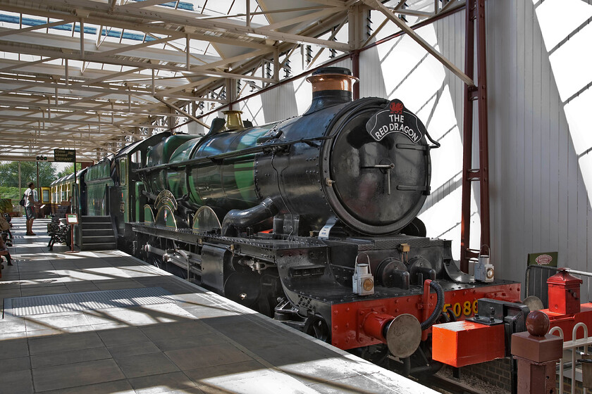 5080, static display, Oxford Rewley Road LMS station, Quainton Road 
 Built at Swindon in 1939 5080 carried the name 'Ogmore Castle' from new for just two years being renamed 'Defiant' after the WW2 aeroplane. Withdrawn in April 1963 it languished at Vic Berry's for eleven years. It was eventually purchased by the fledgling Birmingham Railway Museum Trust as a source of spares for 7029 'Clun Castle' in 1974. However, by 1985 plans changed and a restoration of the locomotive commenced. It returned to service in 1987 hauling charters and proving a draw when used on various heritage lines with its boiler certificate expiring in 1997. It was moved here to Quainton Road (The Buckinghamshire Railway Centre) in 2002 and some eleven years later here it is still looking very smart on permanent display undercover. The building that houses the Castle is the former Oxford Rewley Road station that was located adjacent to the present station in what is now the station car park. 
 Keywords: 5080 static display Oxford Rewley Road LMS station Quainton Road Castle 4-6-2 Defiant Ogmore Castle