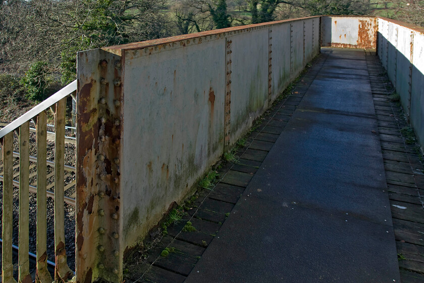 Middlehill footbridge, 102 miles, 46 chains from London Paddington, just prior to demolition (For GWML electrification) ST805680 
 The doomed Middlehill footbridge just west of Box has just over two weeks left to stand with it to be demolished over the Christmas period during a prolonged possession of this section of the GWML. The demolition is in preparation for the forthcoming electrification of the route.

NB The demolition was a complete waste of time and resources as was much other work as the electrification west of Thingley Junction (Chippenham) was to be cancelled by government dictate in November 2016 
 Keywords: Middlehill footbridge 102 miles, 46 chains from London Paddington just prior to demolition GWML electrification ST805680