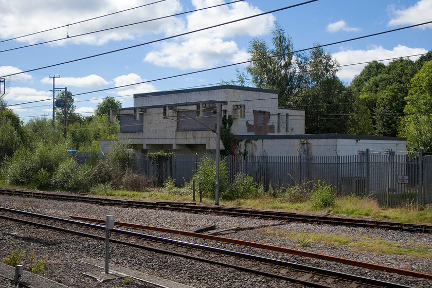 Kingmoor (No.2) signal box (BR, 1963) 
 Kingmoor Number 2 signal box is a considerable state of disrepair. It was constructed to control the movement in and out of Kingmoor yard and was opened by British Railways in 1963 but only lasted a ridiculous ten years in use following the commissioning of the Carlisle PSB. The box contained a Westinghouse Miniature Control Desk entrance-exit signalling panel. After closure it became a relay room but I am not sure if it is still performing this role now? 
 Keywords: Kingmoor (No.2) signal box