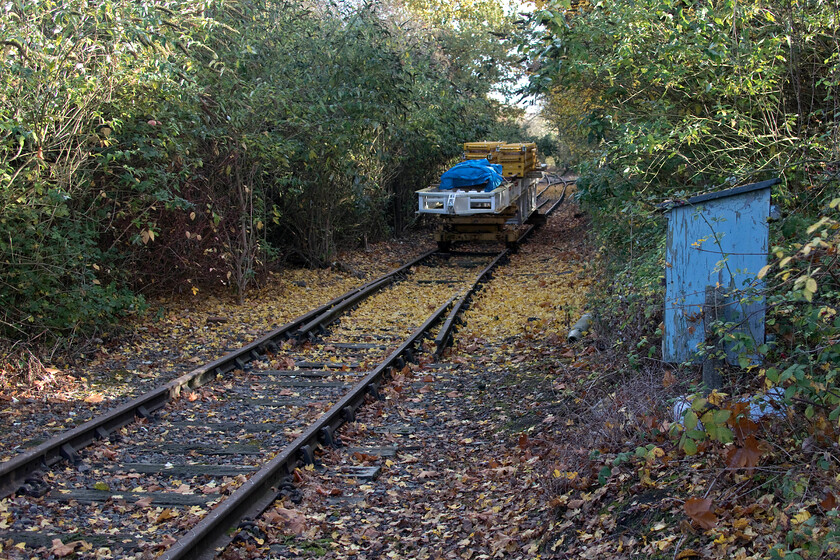 Geismar (UK) test facility, Mid. route to Bedford, Brackmills 
 Geismar (UK) has had a presence on Northampton's Brackmills Industrial Estate for many years. They are a global organisation involved in the manufacture of railway plant equipment, see...... https://geismar.com/?lang=en As part of their operations they maintain a short section of track for testing purposes that is directly linked to their factory. The track is the only section of the former Midland Railway route between Northampton and Bedford that is actually in use but, looking at the rusty railhead, this is pretty infrequent! 
 Keywords: Geismar (UK) test facility, Midland route to Bedford Brackmills