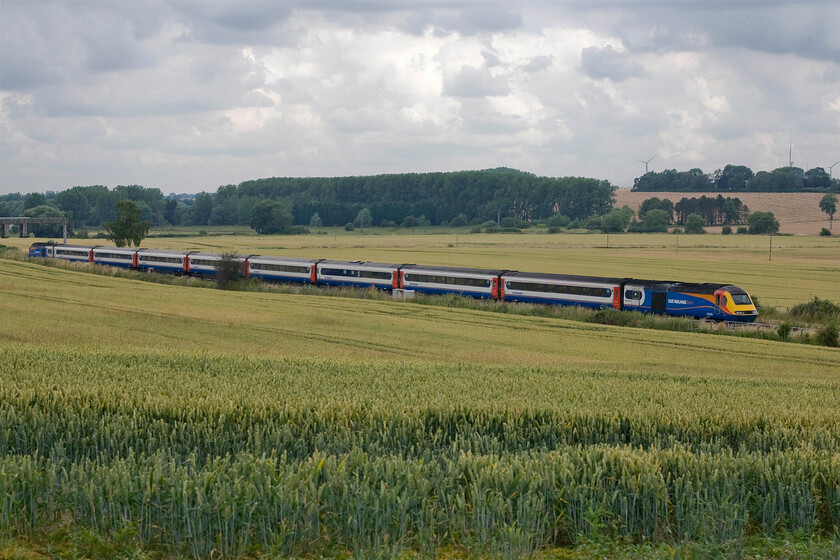 43089, EM 11.32 Nottingham-London St. Pancras (1B38), Harowden Junction from The Slips 
 The 11.32 Nottingham to St. Pancras HST working passes Harrowden Junction from The Slips. EMR power car 43089 leads the train but the rear one remains unidentified. HSTs were introduced on this route in October 1982 with a full timetable from the spring of 1983 and have been in operation ever since. However, now that electrification has been authorised by the government and that work is underway their time on this route (and many others for that matter) is limited. The plan is for full electrification to be in operation by 2020; we'll see! 
 Keywords: 43089 11.32 Nottingham-London St. Pancras1B38 Harrowden Junction from The Slips