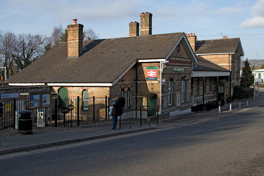 Frontage, Bat and Ball station 
 This is a station that Andy and I have always wanted to visit due to its intriguing name! Bat and Ball station was originally named Sevonoaks in 1862 becoming Sevonoaks Bat and Ball, later just Bat and Ball in 1950. The odd name is derived from the nearby pub of the same name that no longer exists. The station is grade II listed and has recently undergone a substantial restoration programme undertaken by Sevonoaks Council who now own the building. Part of it can be hired for functions. 
 Keywords: Bat and Ball station