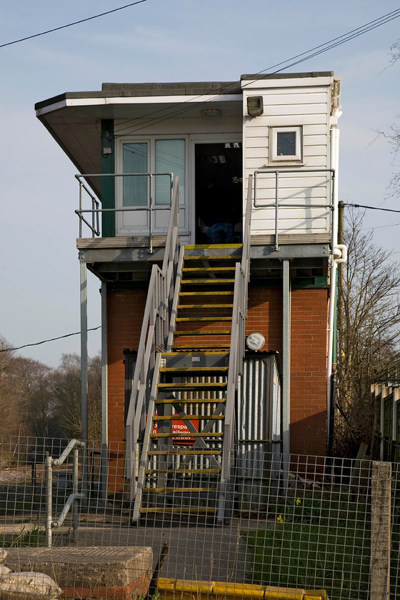 Chinley signal box (BR, 1980) 
 The 1980 BR (LMR) type 15 signal box at Chinley replaced a lovely Midland box located just to the east of this spot that was named Chinley North Junction. The location is probably best known for the accident that took place right opposite the box on 20.02.87 when 31440, hauling the IM34 16.22 Sheffield to Liverpool Lime Stree, hit the derailed 7A22 14.32 Peak Forest to Bletchley stone train, hauled by 47089 'Amazon' that had runaway and been derailed as it hit the junction points. The accident caused both locomotives to be withdrawn, 47089 being a home favourite of mine as a young spotter in the West Country during the 1970s, see..... https://www.ontheupfast.com/v/photos/21936chg/25311196604/nameplate-47089-up-pw-train-westbury 
 Keywords: Chinley signal box