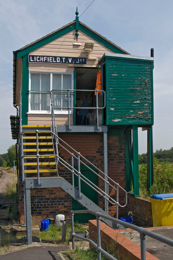 Lichfield TV Junction signal box (LNW, 1897) 
 Whilst the steps are modern replacements and the toilet block is a more modern addition Lichfield Trent Valley signal box looks remarkably original even retaining its ornate finials. The brickwork has been in receipt of some recent pointing and the woodwork has been painted. However, the timber cladding of the toilet block looks as though it needs the maintenance team to return sooner than later! 
 Keywords: Lichfield TV Junction signal box