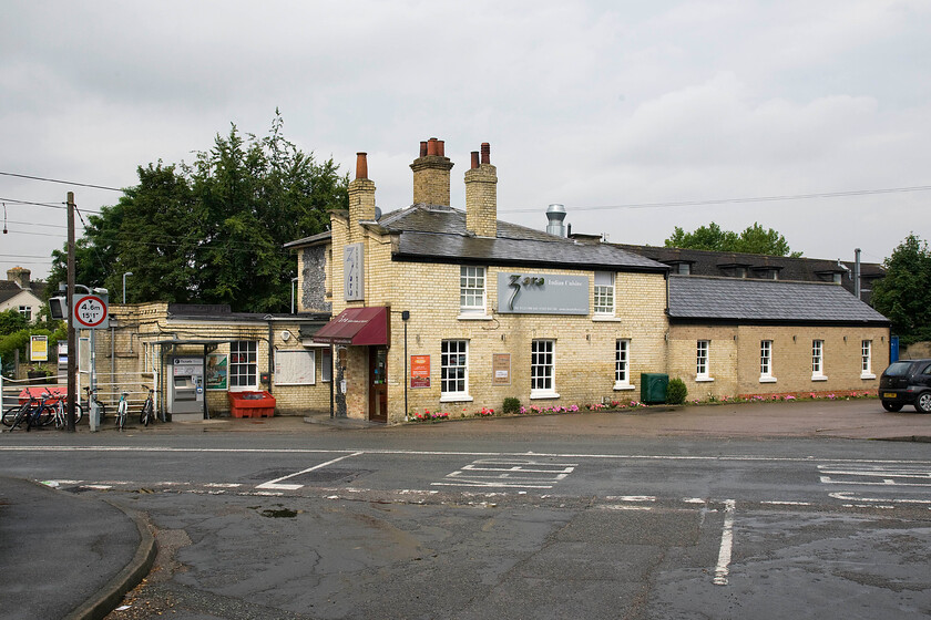 Frontage, Shelford station 
 Shelford station is built in a classic eastern counties style utilising London stock bricks that many station buildings (and others) used throughout the late Victorian times in this part of the country. The station is now used as an Indian restaurant that, unfortunately, we did not sample. Just an interesting aside, Shelford's one-time station master was a certain Reginald Hall who was the father of the renowned theatre director Sir Peter Hall. 
 Keywords: Frontage Shelford station