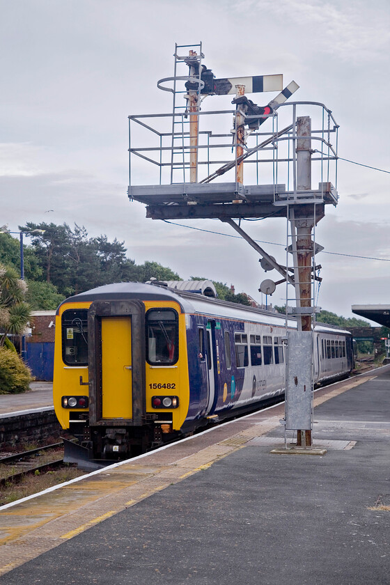 156482, NT 19.50 Barrow-in-Furness-Barrow CS (5C47, 8E), Barrow-in-Furness station 
 Having just arrived at Barrow-in-Furness with the terminating 18.36 service from Lancaster it is now making its way to the depot and carriage sidings as 5C47. It is passing the miniature calling-on signal is raised allowing the train to pass the down starter whilst it is still at danger. 
 Keywords: 156482, 19.50 Barrow-in-Furness-Barrow CS (5C47, 8E), Barrow-in-Furness station.jpg