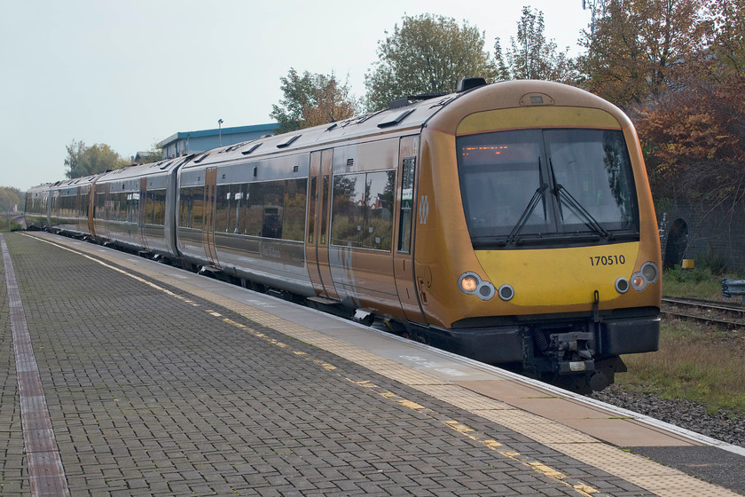 170510 & 170502, LN 11.19 Whitlocks End-Worcester Shrub Hill (2V22, 2L), Small Heath station 
 A far more uniform train being operated by West Midlands Trains than in the previous image, see... https://www.ontheupfast.com/v/photos/21936chg/28045586004/x153354-170507-11-09-dorridge-kidderminster This time, 170510 and 170502 come to halt at Small Heath station working the 11.19 2V22 Whitlocks End to Worcester Shrub Hill service. It's still a shame, however, that with no connecting doors, these class 1705XX units effectively operate as two trains in one. 
 Keywords: 170510 170502 11.19 Whitlocks End-Worcester Shrub Hill 2V22 Small Heath station