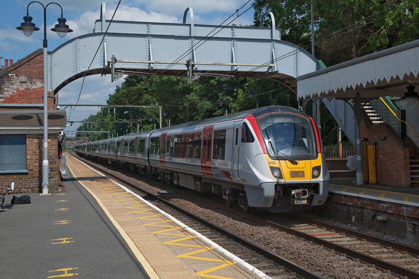 720545 & 720564, GA 13.37 Colchester-Shenfield (5Q06, 1L), Ingatestone station 
 The Greater Anglia Bombardier Transportation Class 720 Aventras (sic) have yet to complete a year in service but they have already proved to be a step-change for the passengers on the GA network. 720545 and 720564 work the 13.37 Colchester to Shenfield empty coaching stock 5Q06 passes through Ingatestone station. 
 Keywords: 720545 720564 13.37 Colchester-Shenfield 5Q06 Ingatestone station Greater Anglia