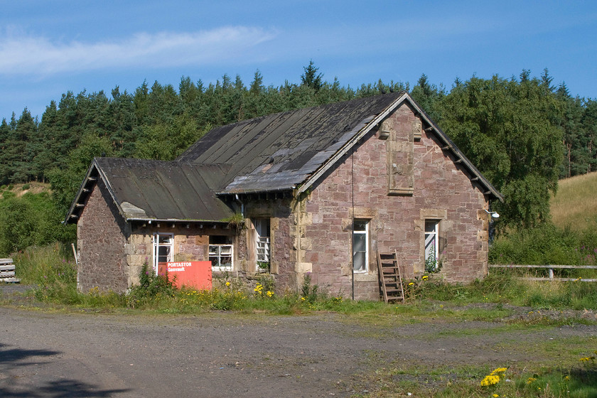 Blackford station (Closed 11.06.56) 
 The former station building at Blackford looks a little forlorn. It was opened in 1848 closing in 1956. The station yard out of sight to the left of the photograph is going to be redeveloped over the coming years with sidings reinstated in order to rail serve the adjacent Highland Spring bottling plant. As usual, progress towards this is slow going but if it means more freight comes off the ridiculously busy roads then it is worth waiting for! 
 Keywords: Blackford station