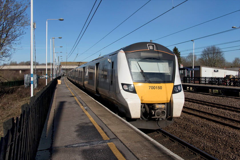 700150, TL 10.55 Horsham-Peterborough (9J30, 2E), Arlesey station 
 the 10.55 Horsham to Peterborough Thameslink service pauses at Arlesey station worked by 700150. Referred to as the Desiro City units the twelve-car Class 700s were introduced to this route in 2017 and have proved to be dependable if a little uninspiring and lacking in on-board facilities. However, what do commuters want from a train? 
 Keywords: 700150 10.55 Horsham-Peterborough 9J30 Arlesey station Thameslink