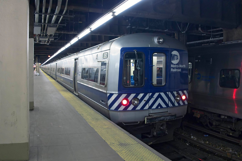 8136, unidentified working, New York Grand Central station 
 A Budd built M3A EMU, 8136, waits on the blocks at New York's Grand Central station. Whilst I was able to identify most workings that I photographed, this particular Metro-North Railroad service eluded me. 
 Keywords: 8136 New York Grand Central station