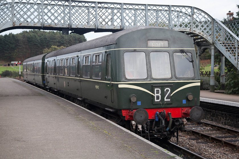 M51192 & M56352, going on-shed, Weybourne station 
 Having had our afternoon out in Cromer, my wife dropped me back at Weybourne station. I was just in time to see the class 101 DMU made up of M51192 and M56352 arriving back from Sheringham as empty coaching stock. The unit is going to make the short journey back to the shed adjacent to the station for servicing ready for the rigours of next day's workings. 
 Keywords: M51192 M56352 going on-shed Weybourne station