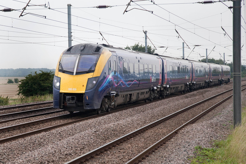 180109, HT 09.23 Hull-London Kings Cross (1A92, RT), Sandy TL176510 
 Hull Trains 180109 forms the 09.23 Hull to King's Cross past New Zealand bridge just north of Sandy in Bedfordshire. 
 Keywords: 180109 1A92 Sandy TL176510