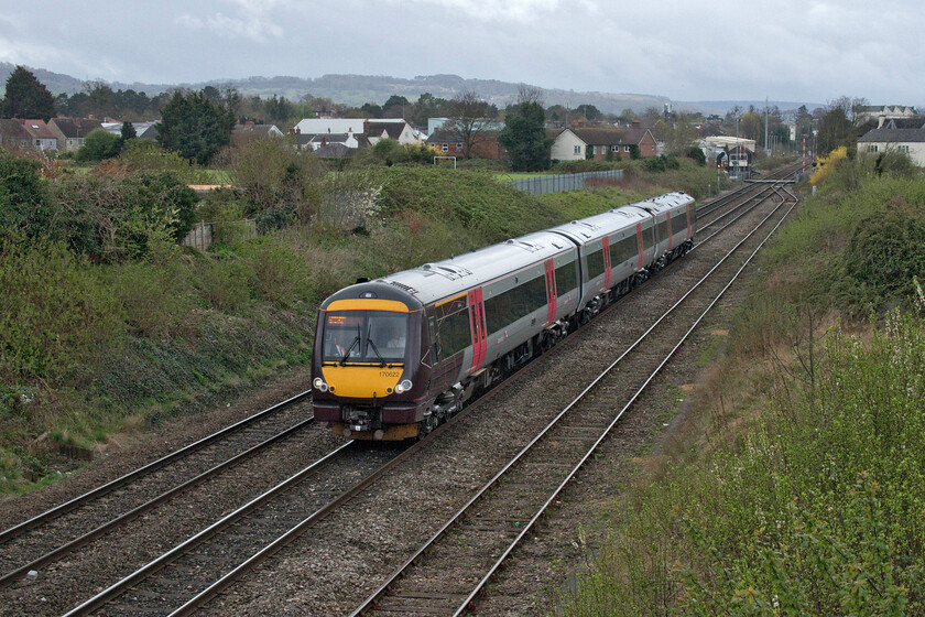 170622, XC 07.45 Cardiff Central-Nottingham (1M92, RT), Arle bridge 
 170622 accelerates away from Cheltenham and is about to pass under Arle bridge working the 07.45 Cardiff Central to Nottingham service. It felt strange being back at this location that I visited many times back in the mid-1980s during my student days in Cheltenham. Off course, back then the main focus of my interest was the many locomotive-hauled services, particularly those hauled by Class 50s. The HSTs and first-generation DMUs took a bit more of a back seat but I did manage to photograph some of these too! 
 Keywords: 170622 07.45 Cardiff Central-Nottingham 1M92 Arle bridge CrossCountry