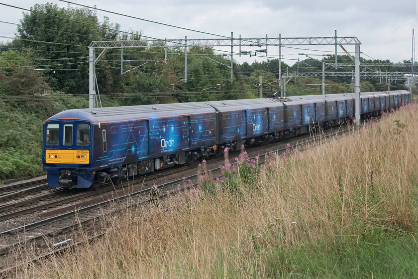 768001 & 319373, 13.17 Nuneaton-Crewe (2L), Casey Lane SJ720519 
 Orion Logistics are continuing to test their units and undertake staff training in preparation for the launch of their innovative freight services in the autumn. Approaching the end of a run down the WCML 768001 and 319373 work the 13.17 Nuneaton to Crewe training run. The train is seen approaching Casey bridge just to the south of Basford Hall. 
 Keywords: 768001 319373 13.17 Nuneaton-Crewe 2L Casey Lane SJ720519 Orion Logistics