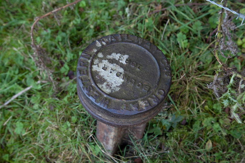 GWR boundary post, Berkley ST808497 
 These GWR boundary posts pop up all over the place. I stumbled across this one in a field full of cows just outside Berkley to the east of Frome. I wonder if the farmer has ever noticed it and, if he has, does he know what it actually is? 
 Keywords: GWR boundary post Berkley ST808497