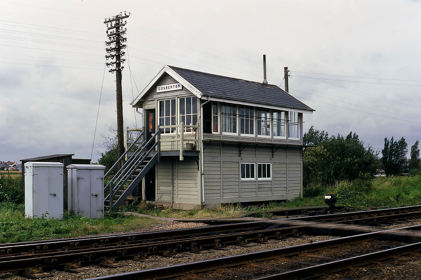 Gosberton signal box (GE, 1882) 
 Gosberton signal box was a Great Eastern Railway structure dating from 1882. It looks to be good condition and with its telegraph wires would be an ideal modelling opportunity. The box was open until 2012 when it was replaced by a temporary structure a little further along the line that only was in operation for two years with control moving to the Lincoln Control Centre when all mechanical signalling along the length of the line was replaced 
 Keywords: Gosberton signal box Great Eastern GER