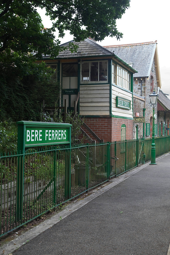 Bere Ferrers (ex.Pinhoe) signal box (Preserved) (LSW, 1875) 
 When I last photographed this signal box in 1986 it was in the village of Pinhoe on the L&SW route just east of Exeter. It was built there in 1875 and stood next to the level crossing in the middle of the village. It has been reconstructed at The Tamar Belle heritage centre adjacent to the Newtwork Rail station at Bere Ferrers. 
 Keywords: Bere Ferrers Pinhoe signal box