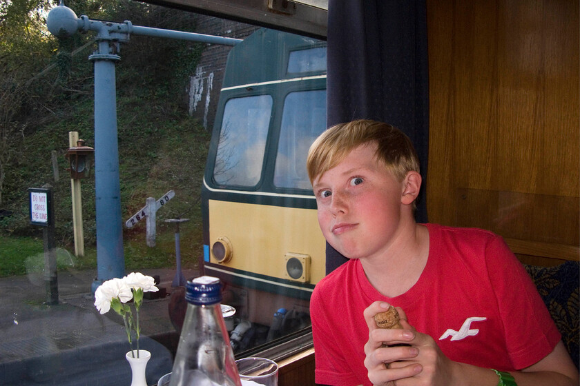 14. Chazon board the 14.15 Holt-Sheringham, the 'North Norfolkman' dining train, & M51 352, 14.15 Sheringham-Holt, Weybourne station