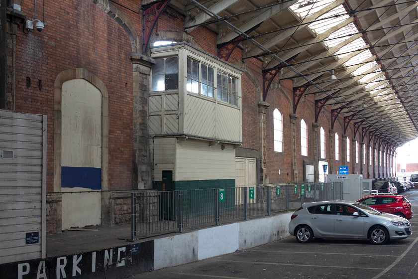 Brunel train shed & former signal box, Bristol Temple Meads station 
 The former signal box inside Brunel's broad gauge train shed at Bristol Temple Meads. The box was a later addition due to the original one, that was situated at the entrance to the station, proving to be inadequate due to the huge increase in traffic. The designer, Francis Fox, cleverly built the box in between the existing arches of the structure. 
 Keywords: Brunel train shed signal box Bristol Temple Meads station