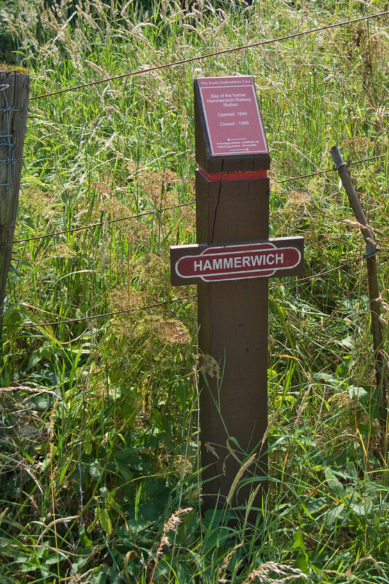 Information, Hammerwich SK074071 
 An interesting information plaque and reproduction mini totem at the site of Hammerwich's former station. The fence is the original boundary between the railway property and a footpath. 
 Keywords: Information Hammerwich SK074071