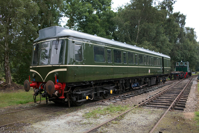 W51354 (set L720), stabled, Rowsley yard 
 Looking absolutely superb is a class 117 DMU power car W51354 that was part of NSE set L720. As a NSE set it was used on the North London lines and on the Marston Vale route between Bletchley and Bedford. It can be enjoyed again now running on the Peak Rail line. 
 Keywords: W51354 set L720 stabled, Rowsley yard