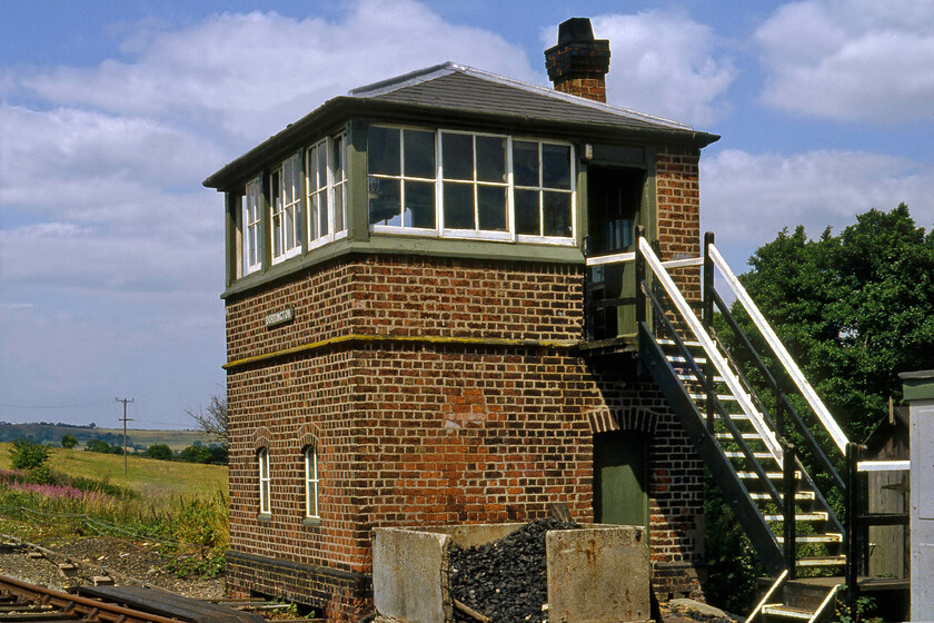 Dorrington signal box (LNW & GW joint, c.1872) 
 Dorrington was another location where the signalman permitted Graham and me trackside access to take a reasonable photograph of the box. This was a lot more than Andy and I could manage when we visited in 2016, see.... https://www.ontheupfast.com/p/21936chg/25752985404/dorrington-signal-box This was the final example of the LNW & GW joint box of our trip with his lovely example again dating from 1872. 
 Keywords: Dorrington signal box LNW & GW joint 1872