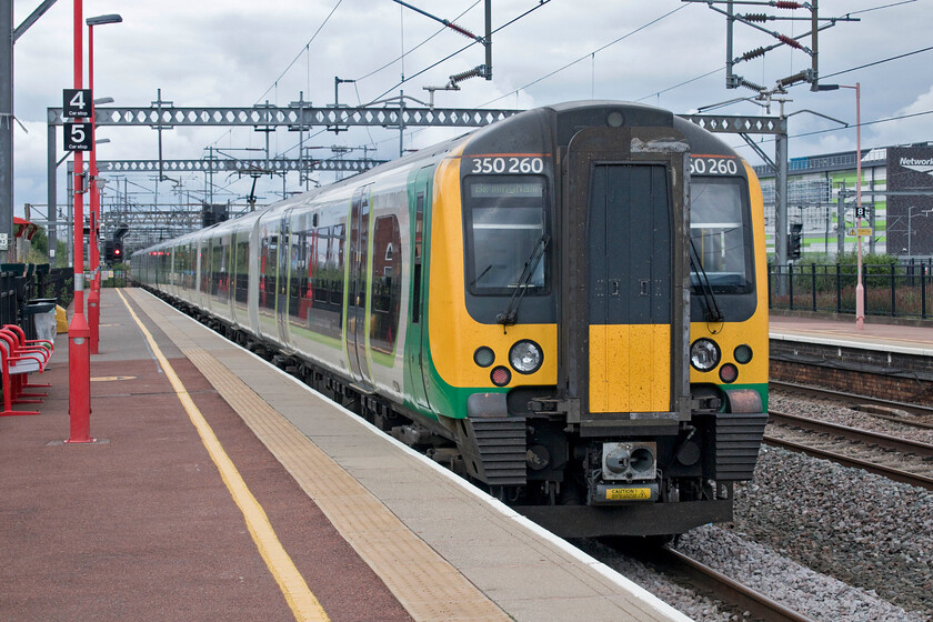 350377 & 350260, LN 11.55 Northampton-Birmingham New Street (2T87, 3L), Rugby station 
 The train that we almost missed from Northampton due to a total lack of communication by London Northwestern staff. 350377 and 350260 depart from Rugby working the 11.55 Northampton to Birmingham New Street service that we managed to catch by the skin of our teeth! However, any hopes of carrying on from here as planned were dashed when we were directed to a very crowded bus at the station entrance. We were not happy doing this as the bus was far too crowded with no social distancing in place. We requested alternative train tickets via Birmingham New Street. This was duly arranged but the total lack of communication by London Northwestern staff both here at Rugby and previously at Northampton was simply appalling for what appeared to be planned engineering reasons rather than a more unplanned crisis. Had it not been for my knowledge of the working of the railways we would have been put in an even worse situation; this should not have been the case. 
 Keywords: 350377 350260 11.55 Northampton-Birmingham New Street 2T87 Rugby station London Northwestern Desiro