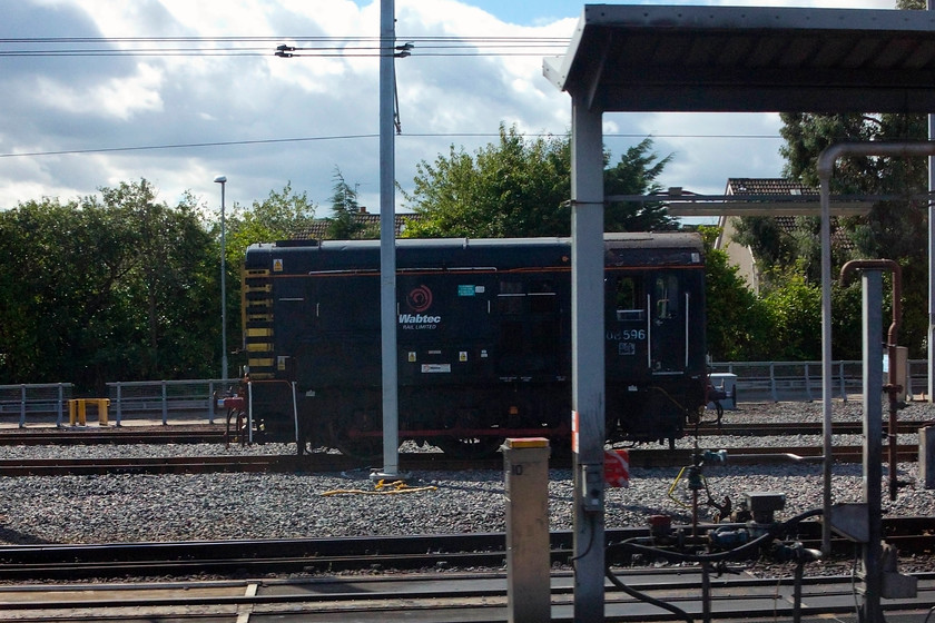 08956, stabled, Craigentinny MP 
 08956 is seen stabled at Craigentinny depot just east of Edinburgh. Now painted in a black livery with Wabtec branding the shunter was released from Darlington Works in 1962 spending its BR career on the Eastern Region. 
 Keywords: 08956 Craigentinny MP