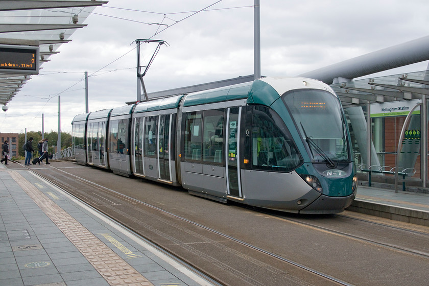 232, Toton Lane-Hucknall, Nottingham NET station 
 Tram 232 'William Ivory' arrives at Nottingham NET's station with a Toton Lane to Hucknall service. All of the newer Alstom Citadis 302s, dating from 2013/14, have been named after Nottingham luminaries including playwrights, sportspeople and dignitaries. 
 Keywords: 232 Toton Lane-Hucknall Nottingham NET station Nottingham Express Transit William (Billy) Ivory