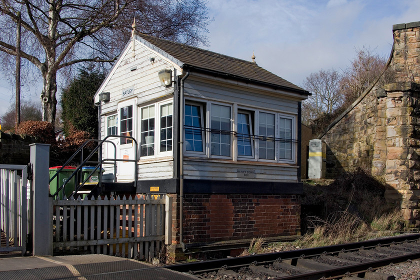 Batley signal box (L&Y, 1872) 
 Batley signal box took a little finding as it is situated some distance east of the station down a remote lane that goes nowhere! It was previously known as Lady Ann Crossing and was constructed by LNWR to their type 4 design opening in 1878. Today it controls no semaphores but is simply a gate box for the pedestrian crossing that can also be used by the emergency services. In 2016 it was proposed that the box and the crossing would close. After pressure from the local community and questions in parliament from the late MP for the area Jo Cox, Network Rail withdrew its plans. 
 Keywords: Batley signal box