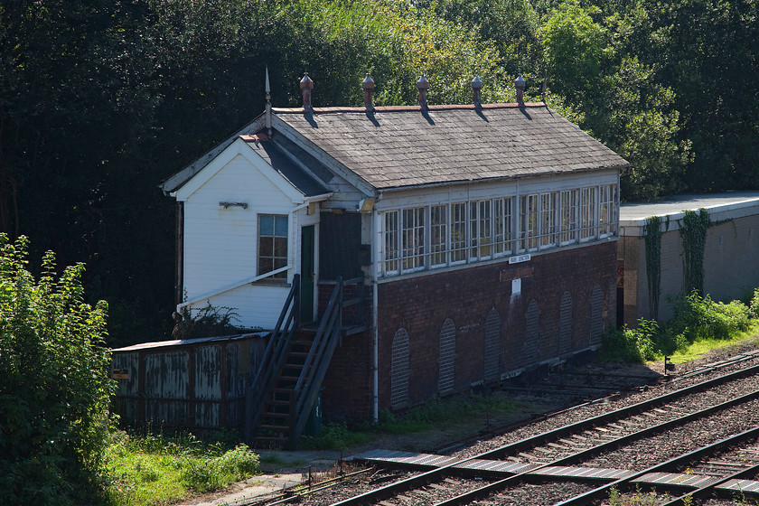 Park Junction signal box (McK&H and GWR, c.1885) 
 Park Junction signal box was somewhat tricky to find! Hidden down by a housing estate to the west of Newport it's at the point where the recently re-opened Ebbw Vale line heads north from Newport and is the third junction of a triangle with Ebbw and Gaer Junctions. The box is a dual operation type constructed by McK&H for the GWR and was opened in 1885 and fitted with a 100 lever frame and now contains an NX panel. 
 Keywords: Park Junction signal box